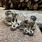 Cyrena Thistle Amethsyt Earrings - Scottish Jewelry
