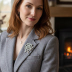 Traditional Scottish Luckenbooth Brooch in Sterling Silver