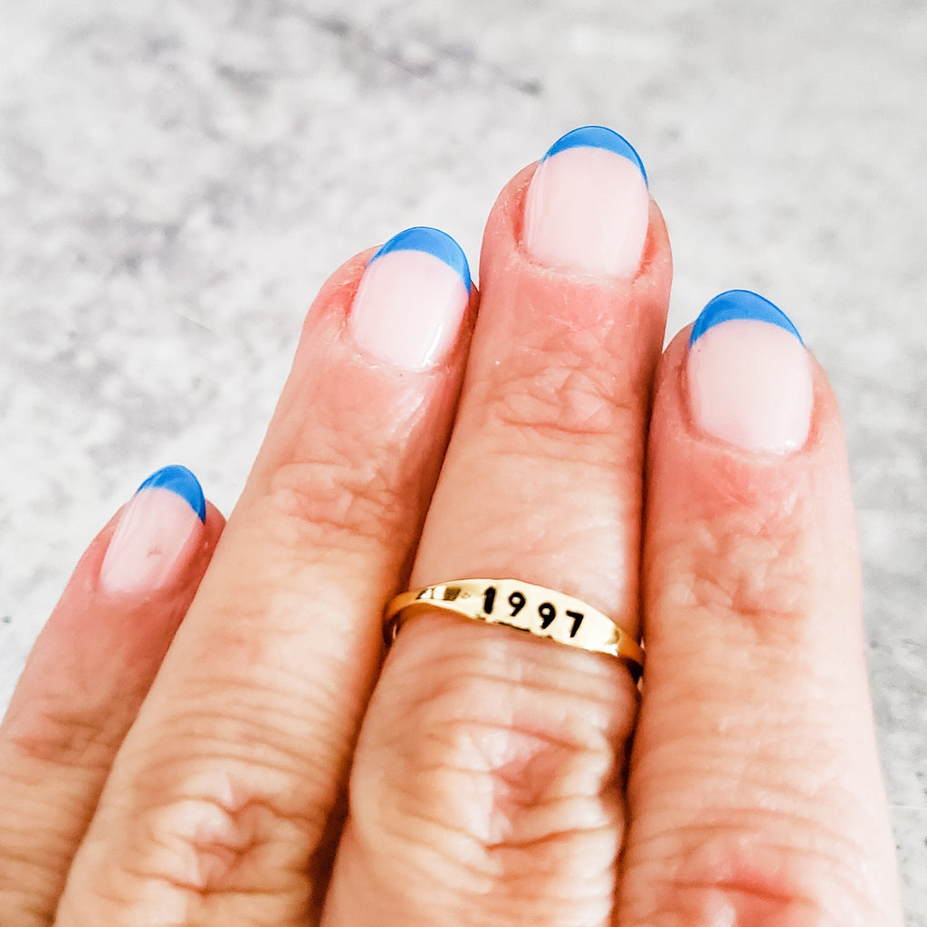 Dainty Gold or Silver Initial Ring