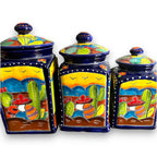 Handmade Desert Canister Set | Colorful Mexican Talavera Pottery