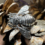 Realistic Bee Brooch in Sterling Silver