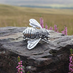 Realistic Bee Brooch in Sterling Silver