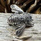 Realistic Bee Brooch in Sterling Silver