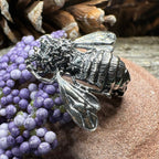 Realistic Bee Brooch in Sterling Silver