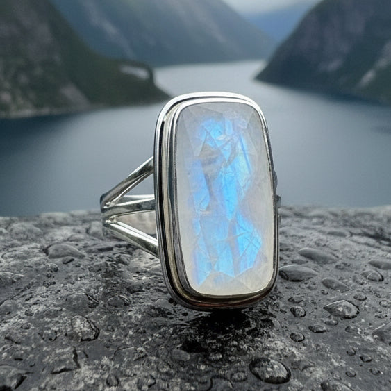 Celtic Dream Moonstone Statement Ring in Sterling Silver