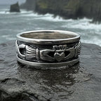 Celtic Irish Claddagh Band Ring in Sterling Silver
