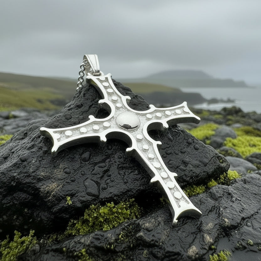 Irish Cross of Cong Necklace in Sterling Silver