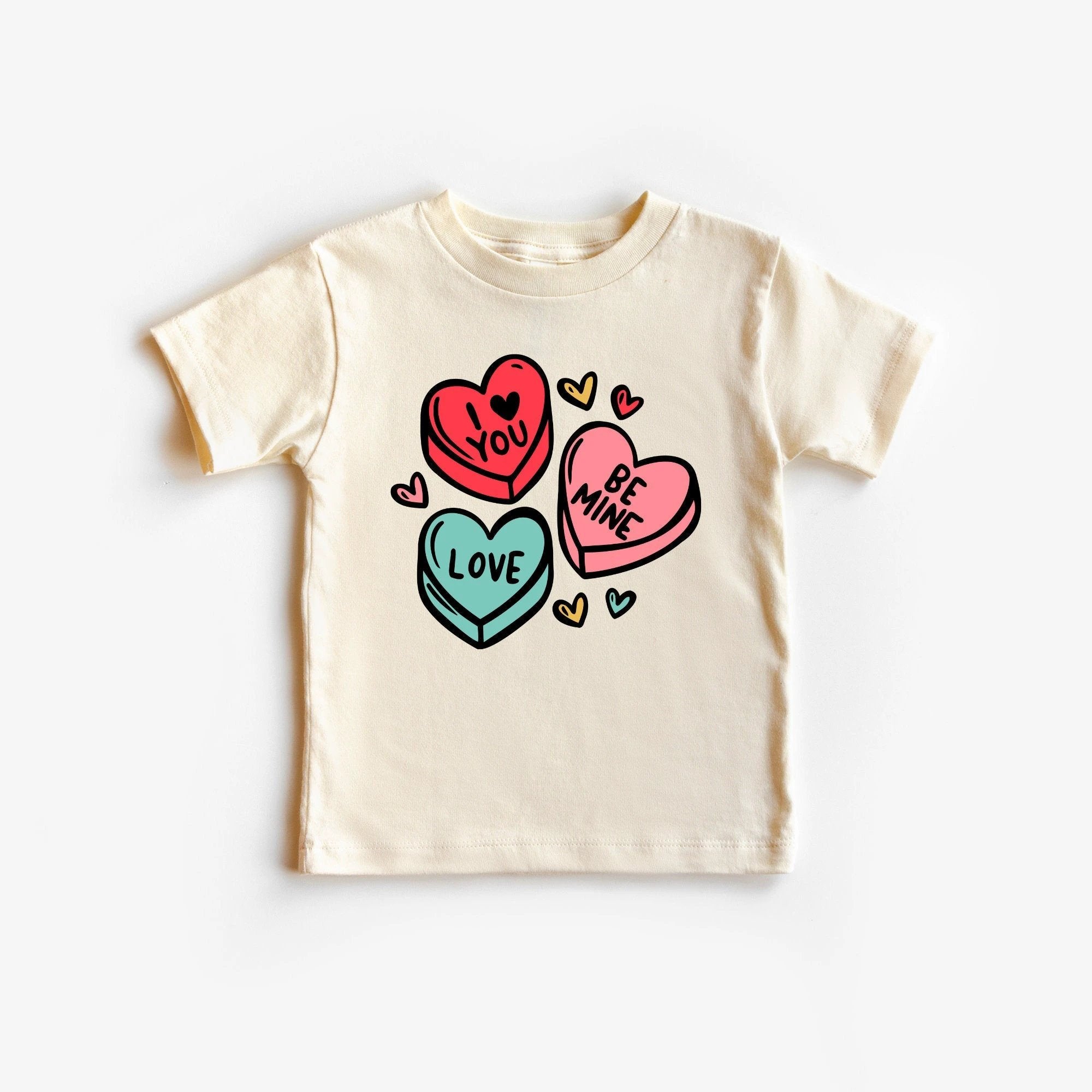Candy Hearts toddler and youth tee shirt, Valentine's Day collection by Benny and Ray Apparel