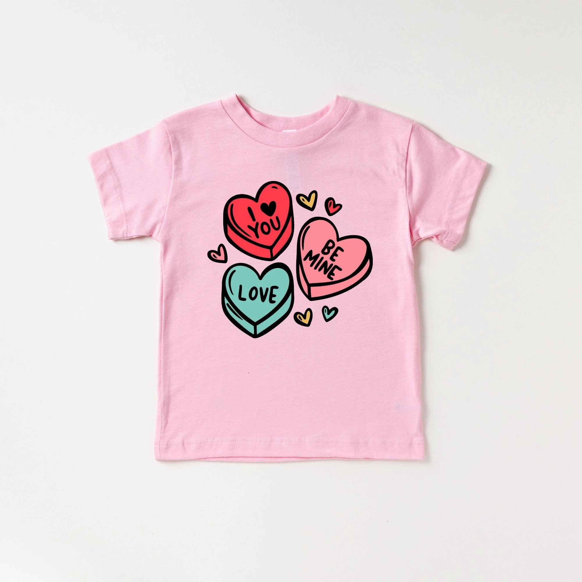 Candy Hearts toddler and youth tee shirt, Valentine's Day collection by Benny and Ray Apparel
