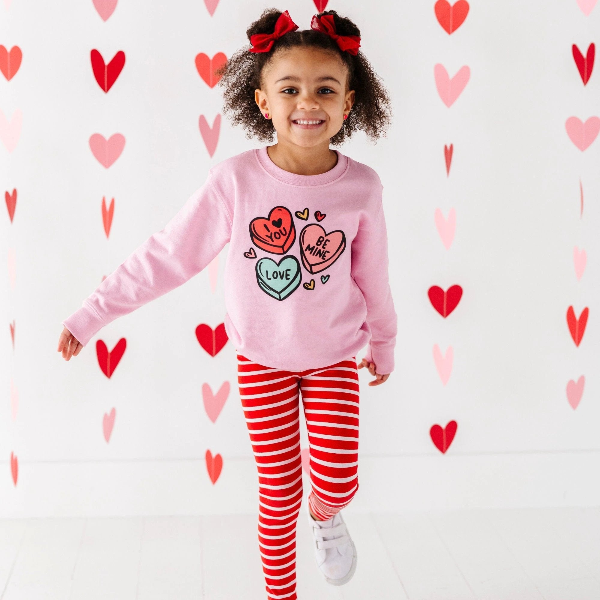 Candy Hearts toddler and youth Sweatshirt, Valentine's Day collection by Benny and Ray Apparel