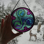 Green Durrow Celtic Spiral Suncatcher