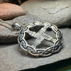 Aura Irish Saint Brigid's Cross Necklace in Sterling Silver