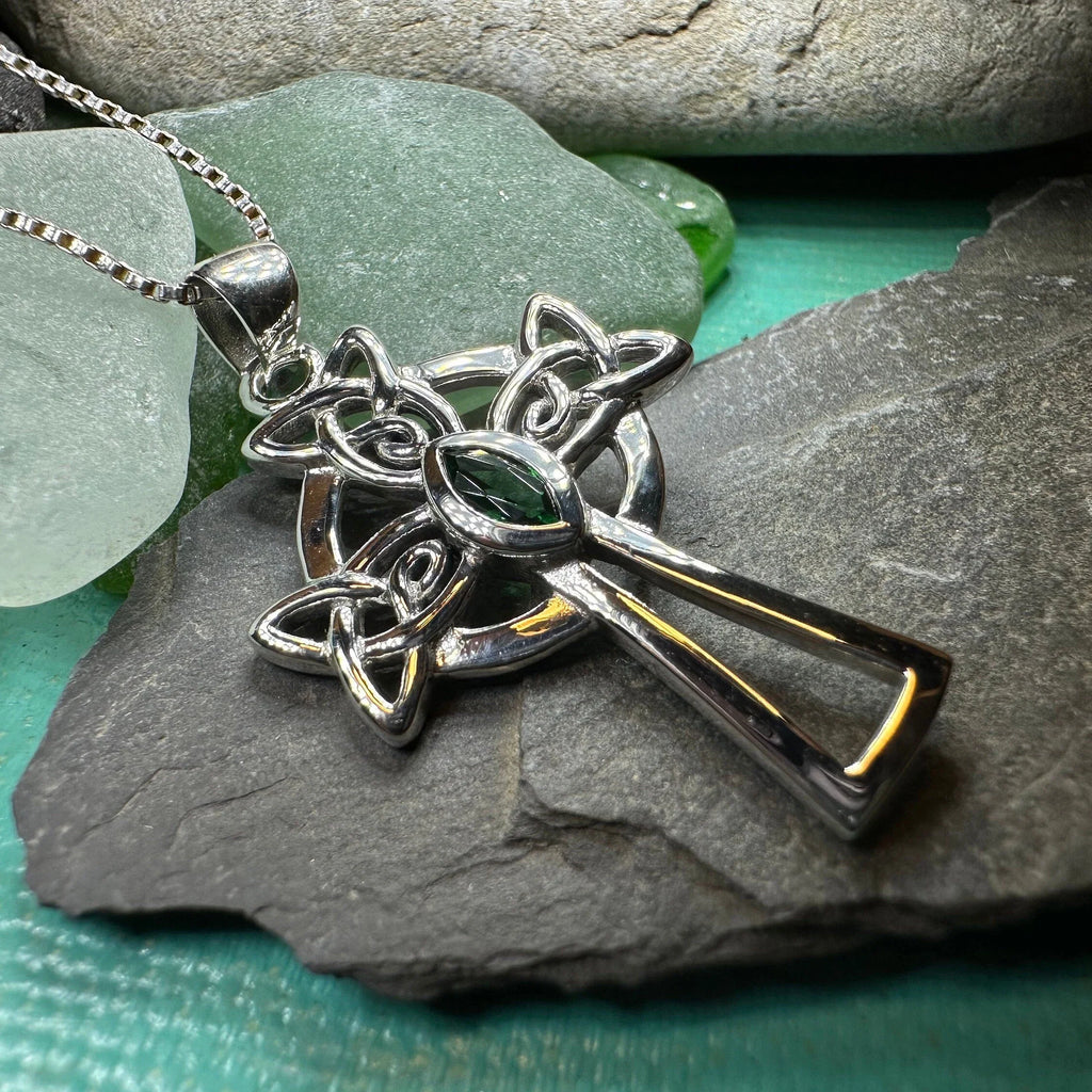 Catherine Celtic Cross Necklace in Sterling Silver