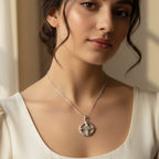Dundalk Irish Saint Brigid's Cross Necklace in Sterling Silver