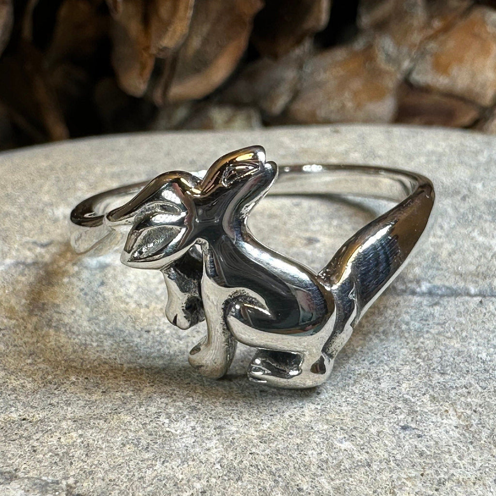 Moonlight Dancer Rabbit Ring in Sterling Silver