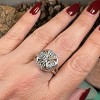 Celtic Knot Irish Shamrock Ring in Sterling Silver
