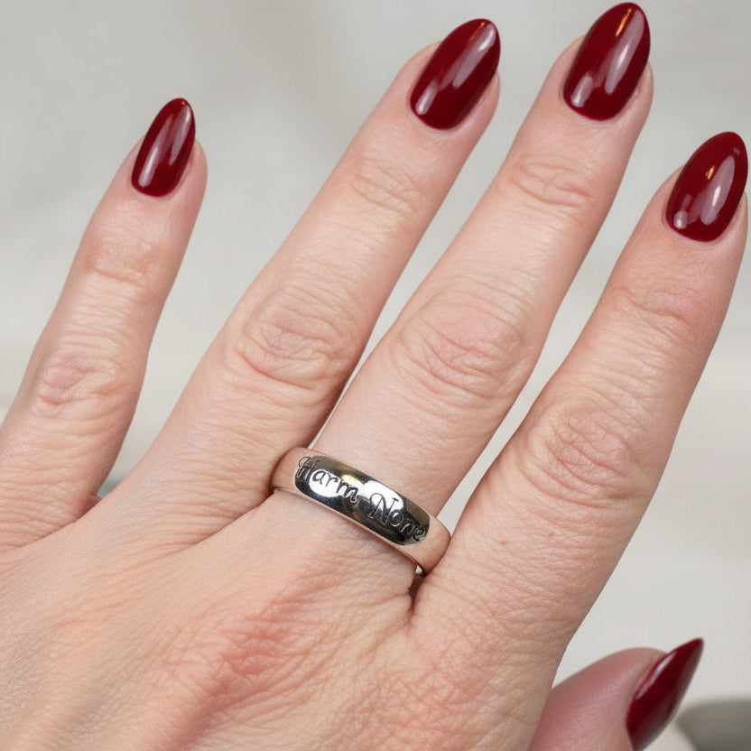 Harm None Wiccan Ring in Sterling Silver
