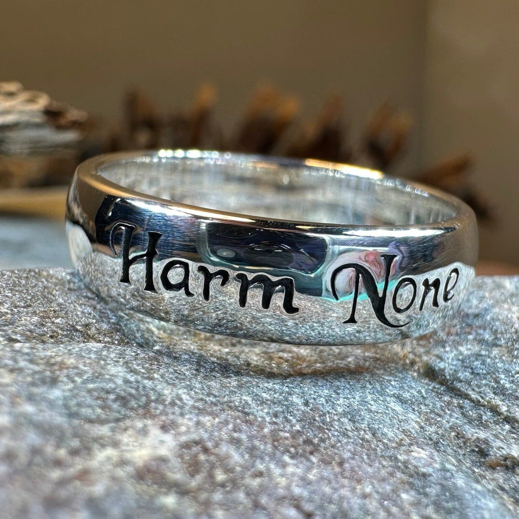 Harm None Wiccan Ring in Sterling Silver