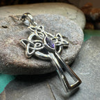 Catherine Celtic Cross Necklace in Sterling Silver