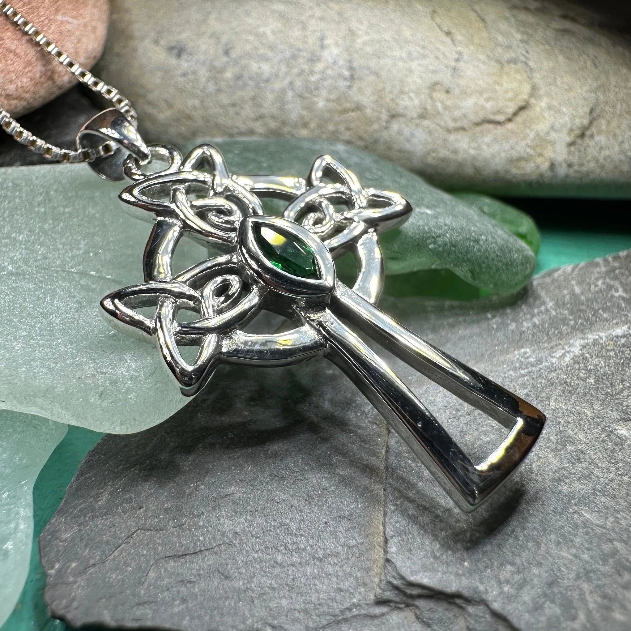 Catherine Celtic Cross Necklace in Sterling Silver