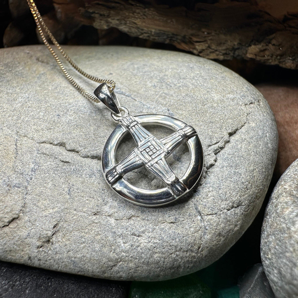 Dundalk Irish Saint Brigid's Cross Necklace in Sterling Silver