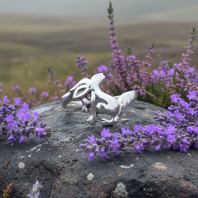 Moonlight Dancer Rabbit Ring in Sterling Silver