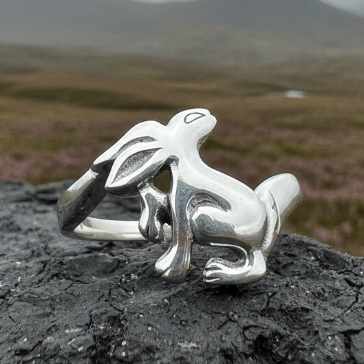 Moonlight Dancer Rabbit Ring in Sterling Silver