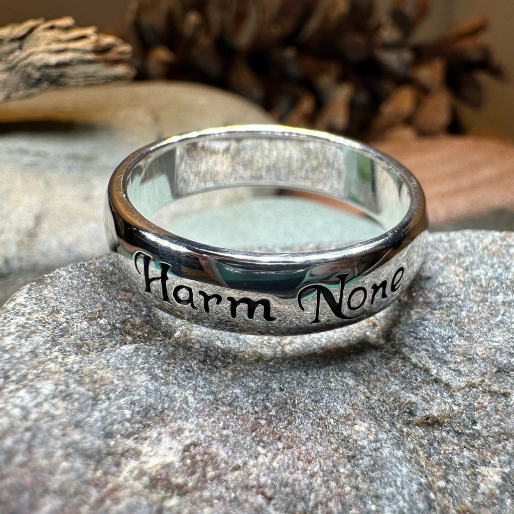Harm None Wiccan Ring in Sterling Silver