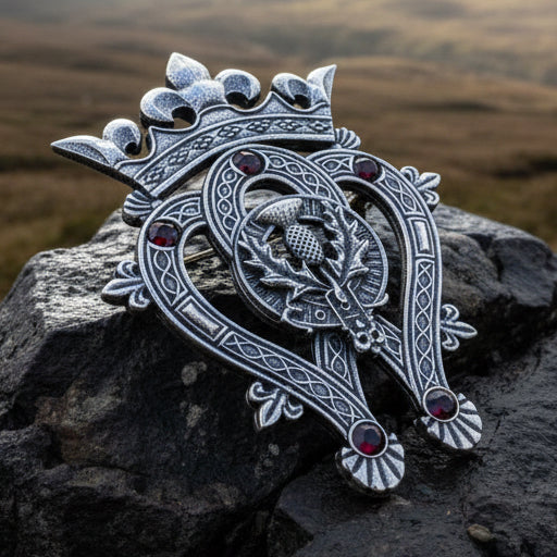 Highland Luckenbooth Plaid Pin - Handmade in Scotland