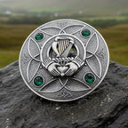 Large Irish Trinity Claddagh Plaid Pin