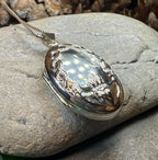 Oval Claddagh Locket Necklace in Sterling Silver