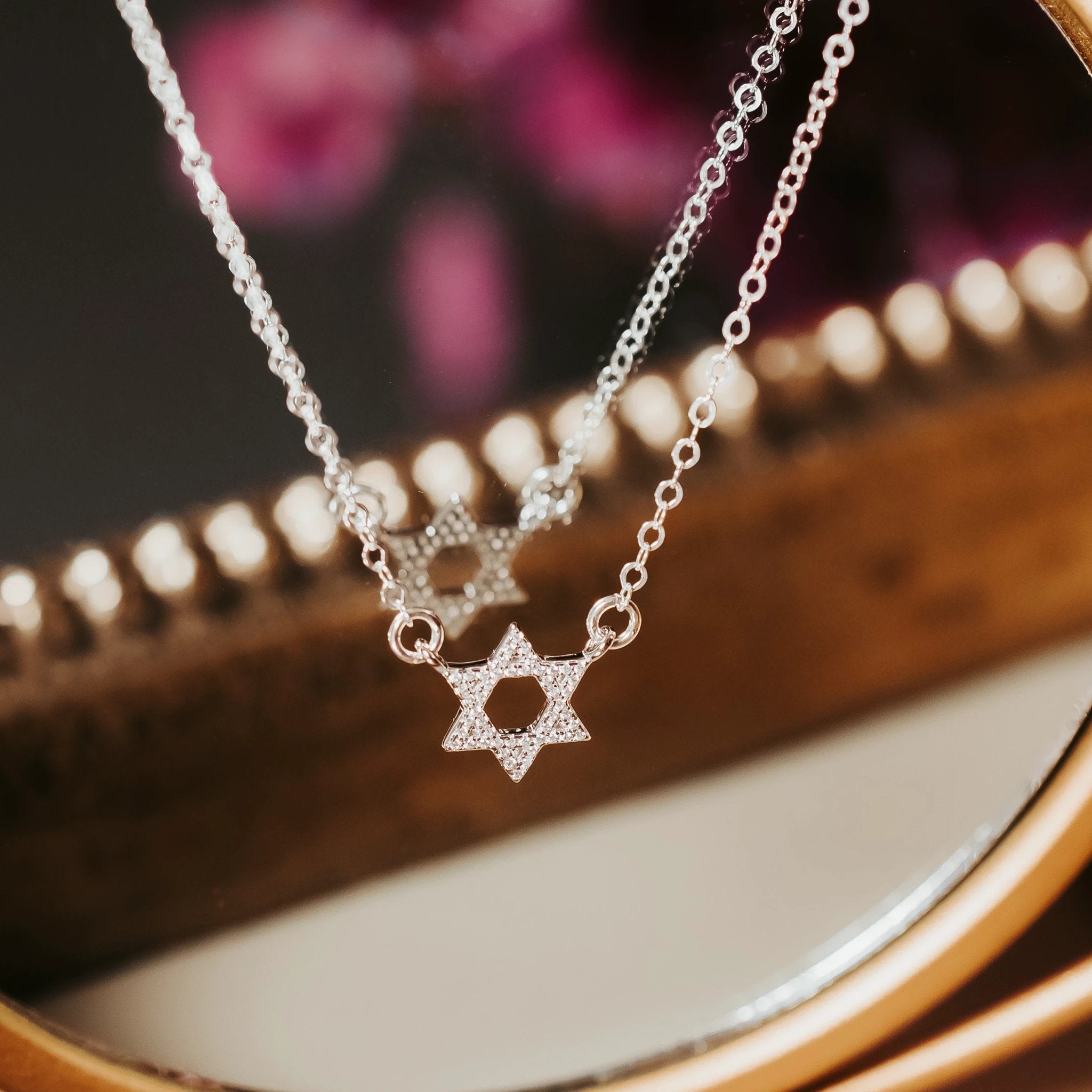 Star of David Classic Crystal Necklace by Salt Sparkle Shalom