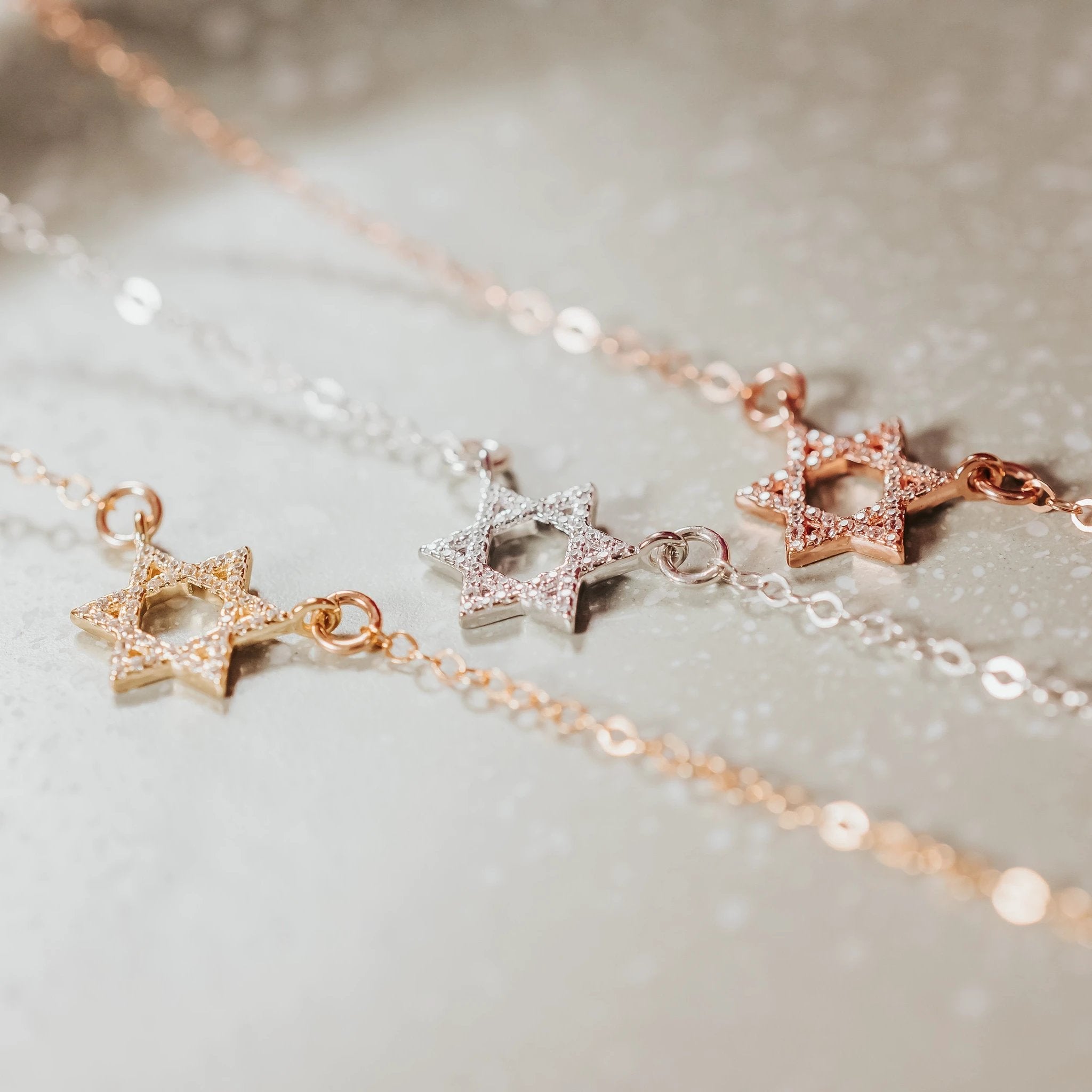 Star of David Classic Crystal Necklace by Salt Sparkle Shalom