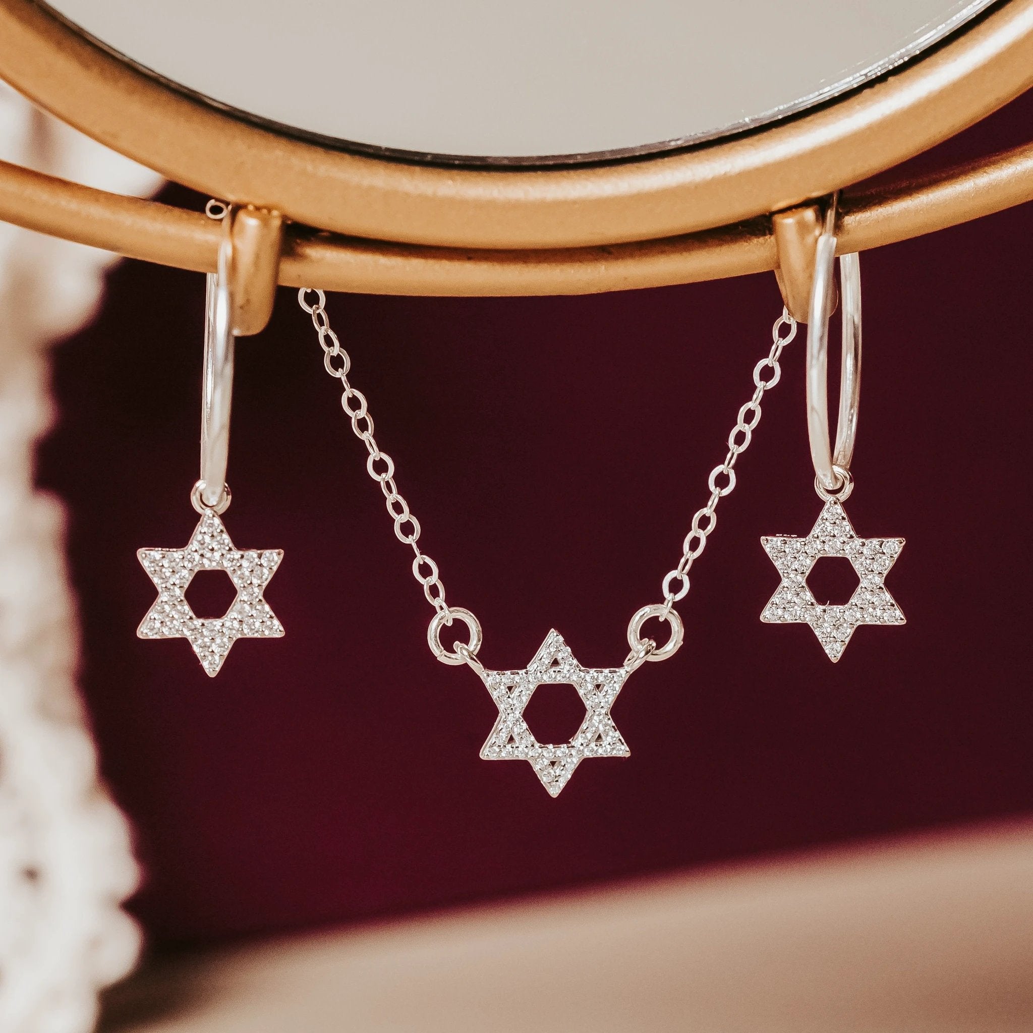 Star of David Classic Crystal Necklace by Salt Sparkle Shalom
