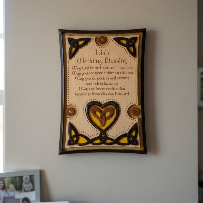 Wooden Irish Wedding Blessing Wall Plaque