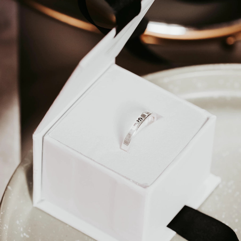 Shalom Dainty Gold Plated or Sterling Silver Band Ring by Salt Sparkle Shalom