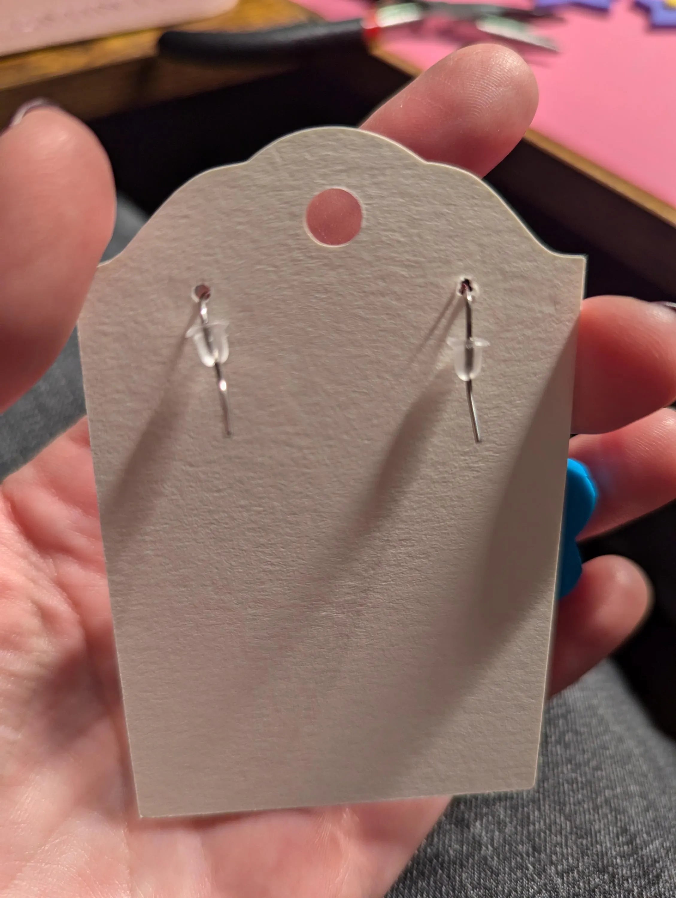 Hola Polymer Clay Earrings: Turquoise Flower, Bilingual Gift