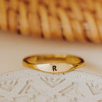 Dainty Gold or Silver Initial Ring