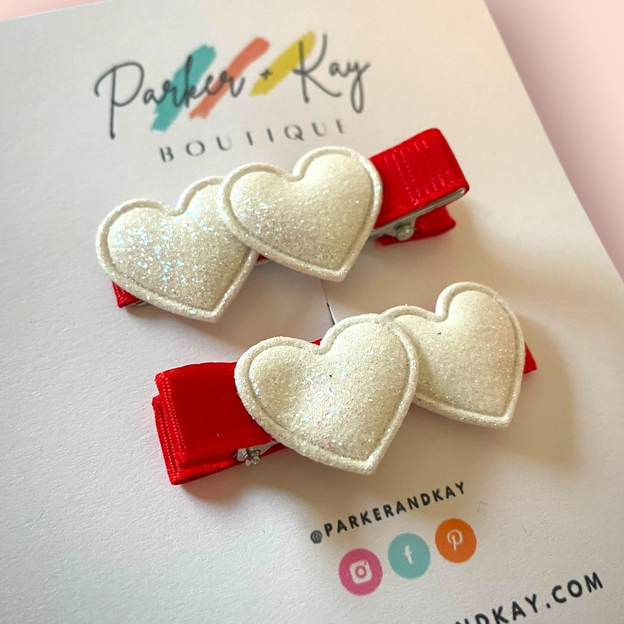 Little Heart Hair Clips by Parker + Kay Creative