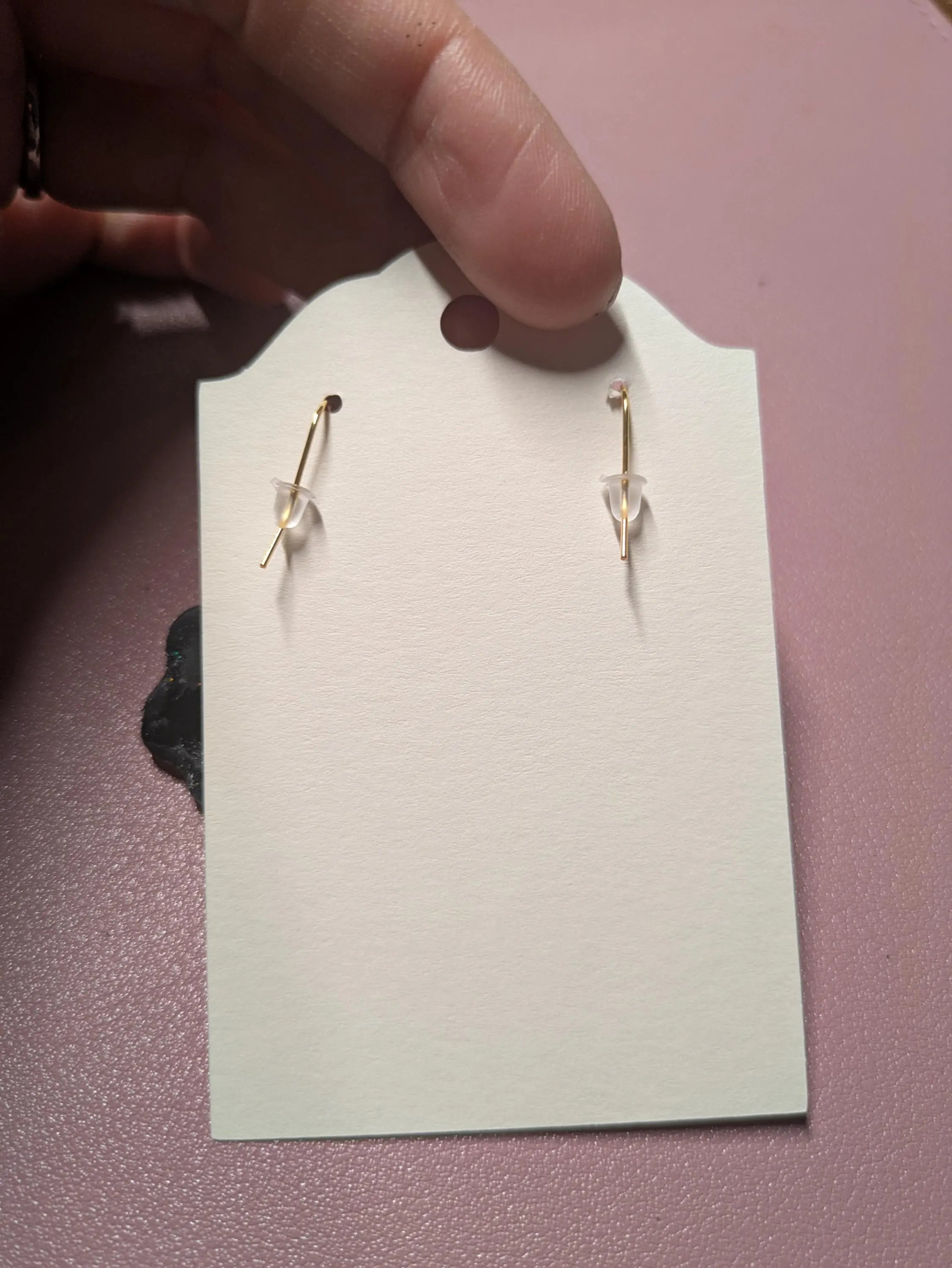 Handmade Sparkly Eye Dangle Earrings: Purple Black Flower, Gold Hardware