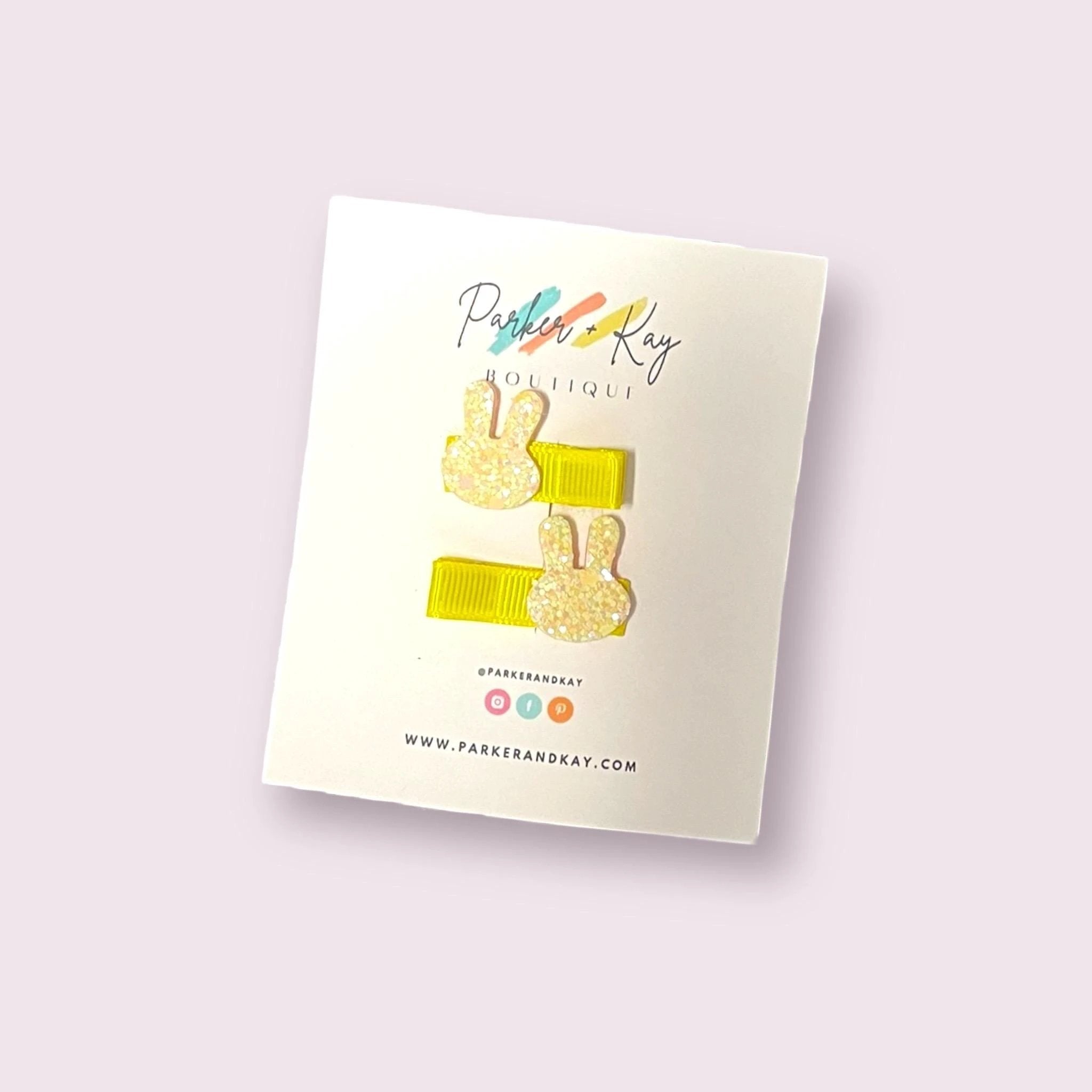 Sparkling Bunny Hair Clips by Parker + Kay Creative