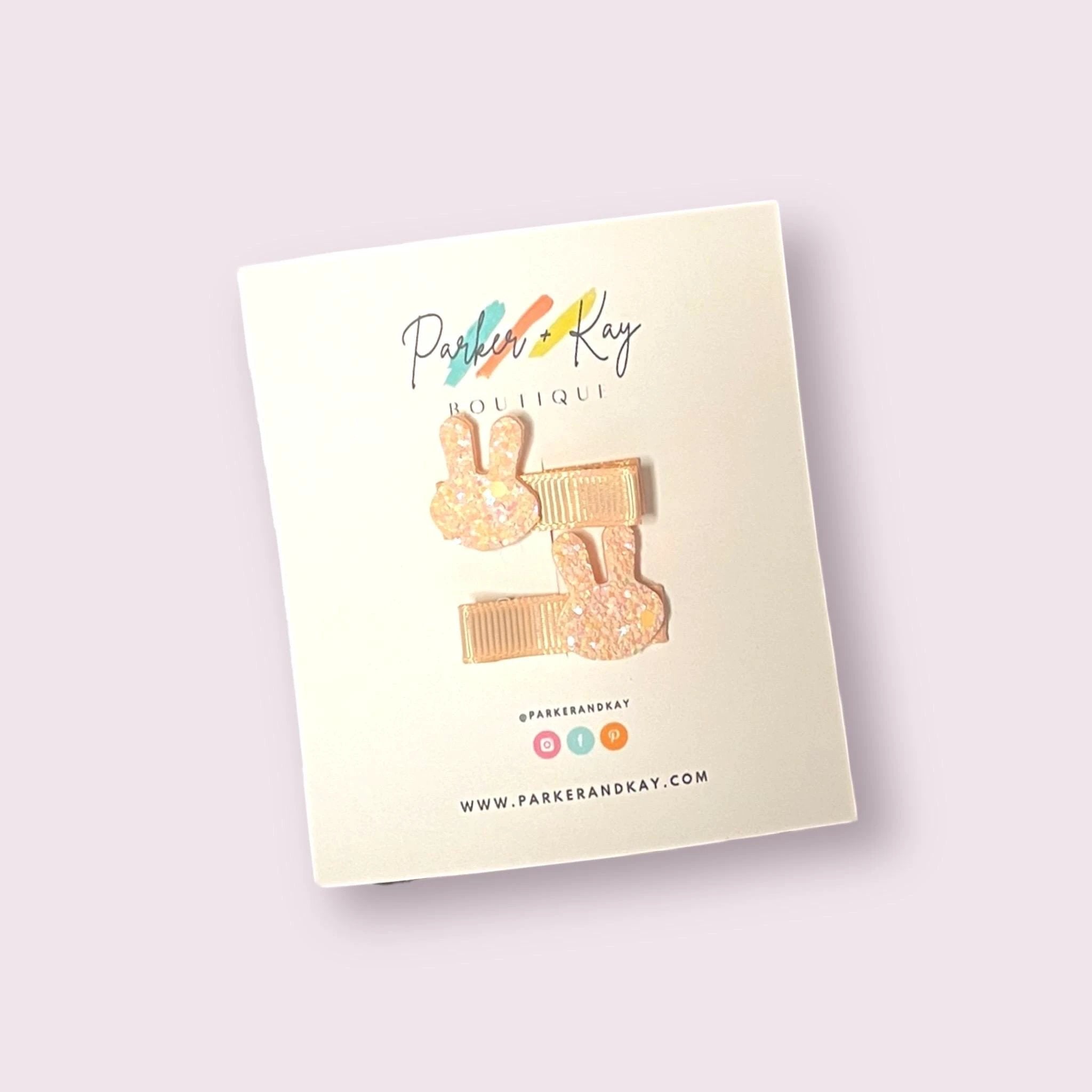 Sparkling Bunny Hair Clips by Parker + Kay Creative