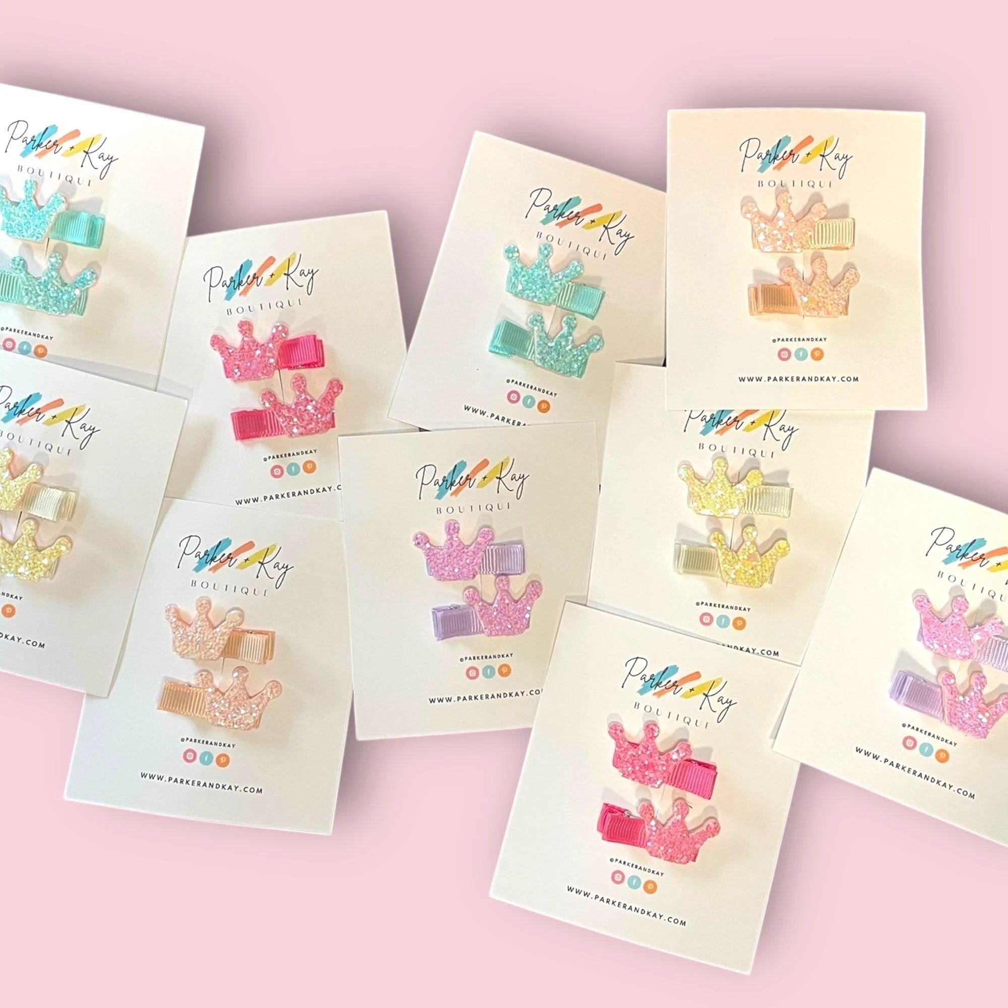 Sparkling Crown Hair Clips by Parker + Kay Creative