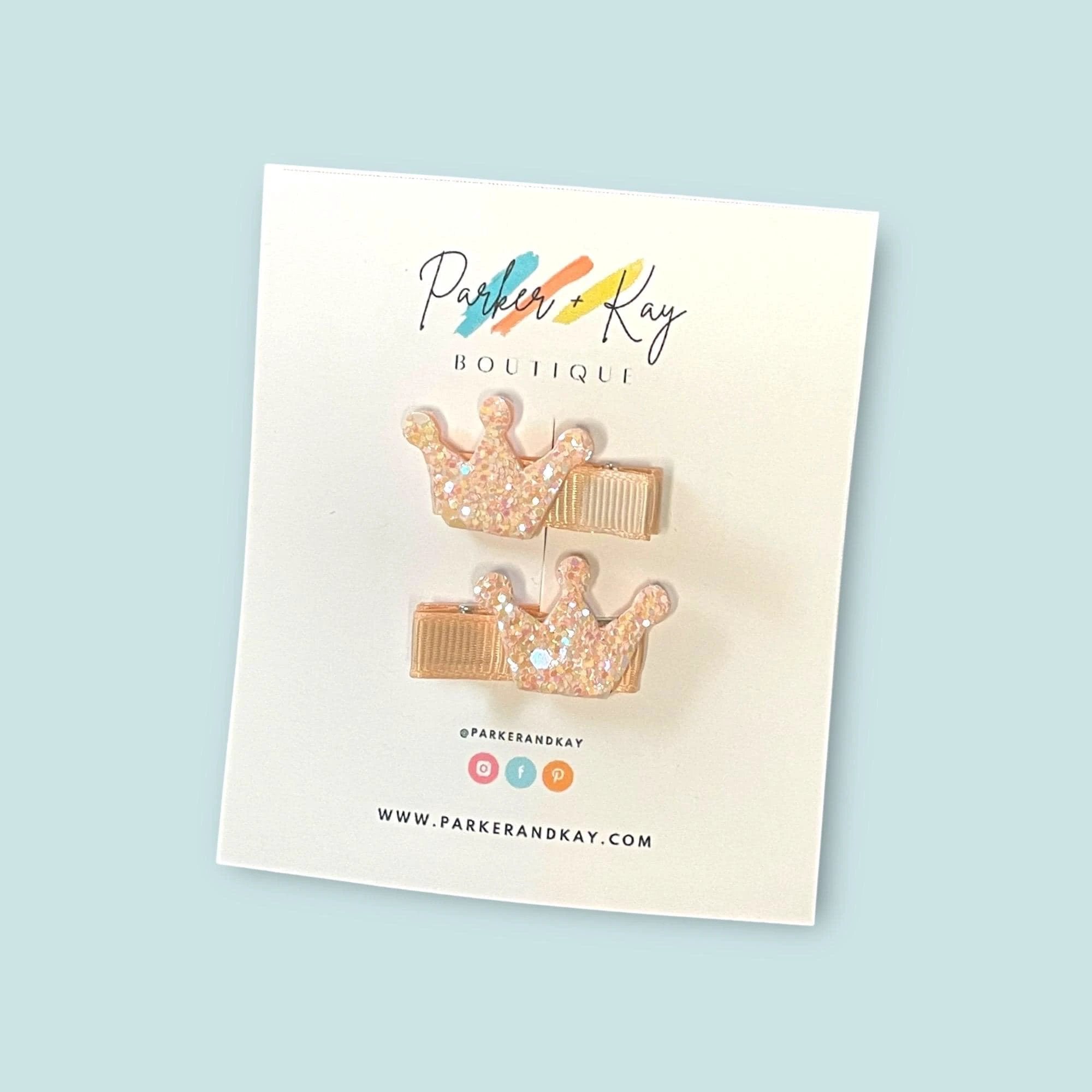 Sparkling Crown Hair Clips by Parker + Kay Creative