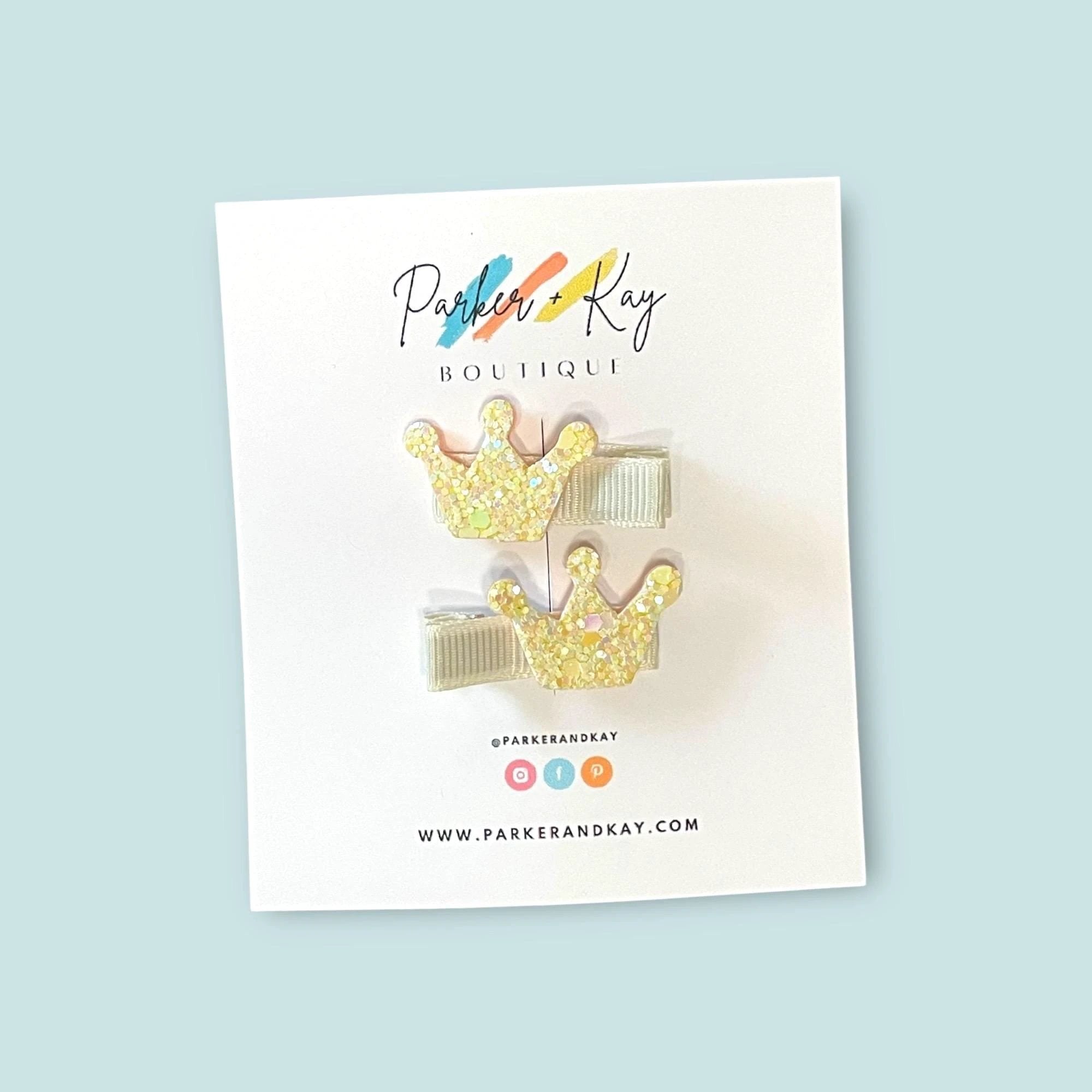 Sparkling Crown Hair Clips by Parker + Kay Creative