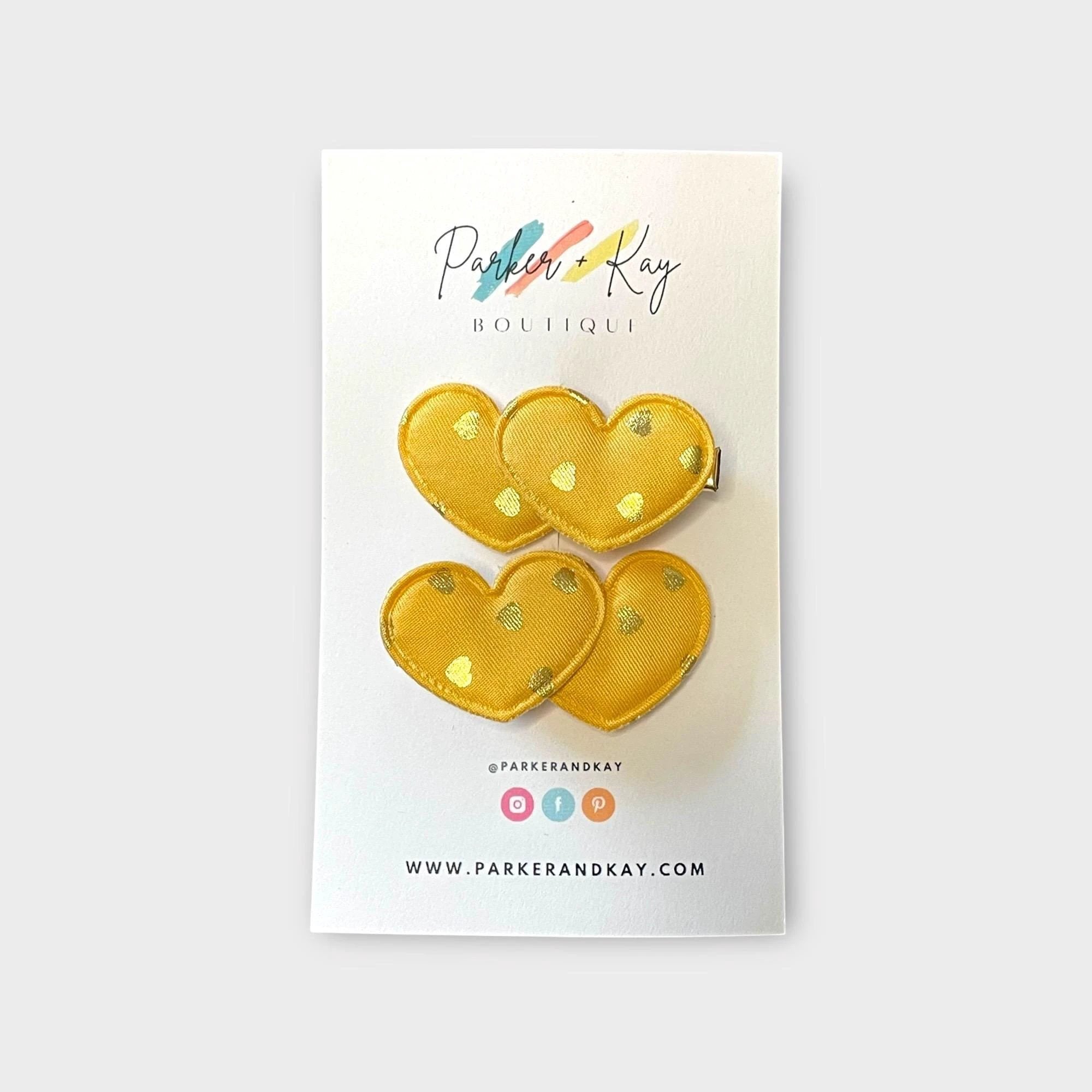 Gold Hearts Hair Clips by Parker + Kay Creative