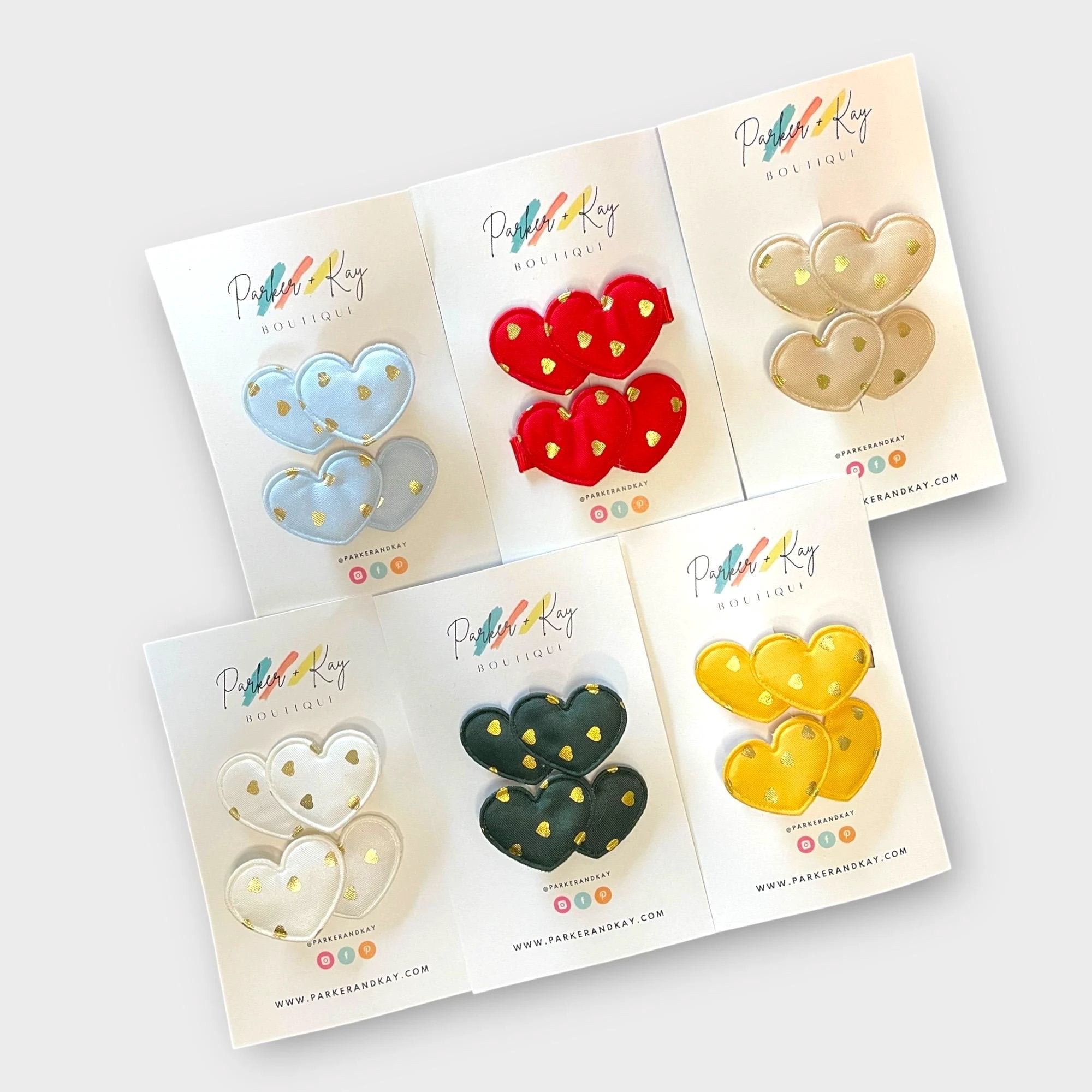Gold Hearts Hair Clips by Parker + Kay Creative