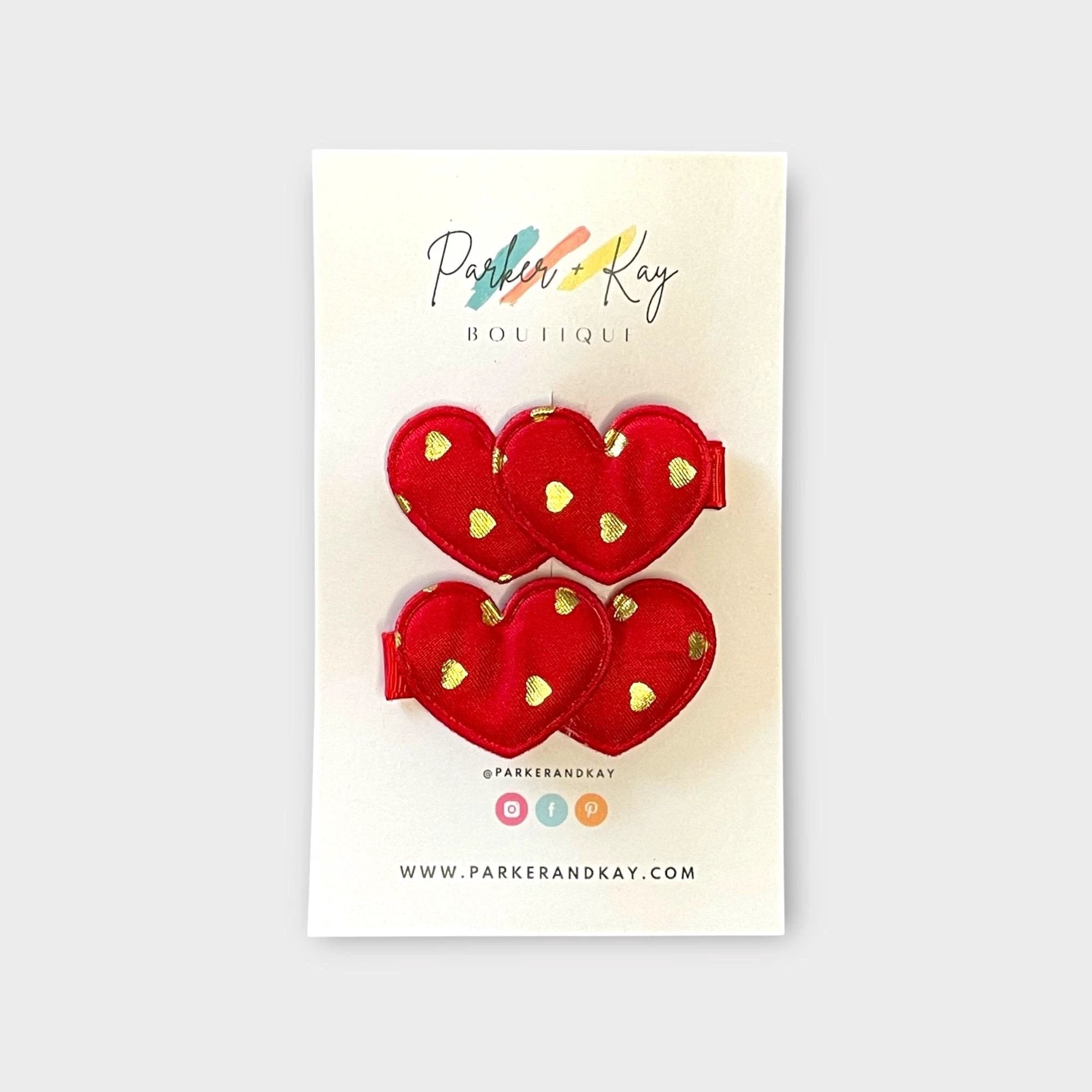 Gold Hearts Hair Clips by Parker + Kay Creative