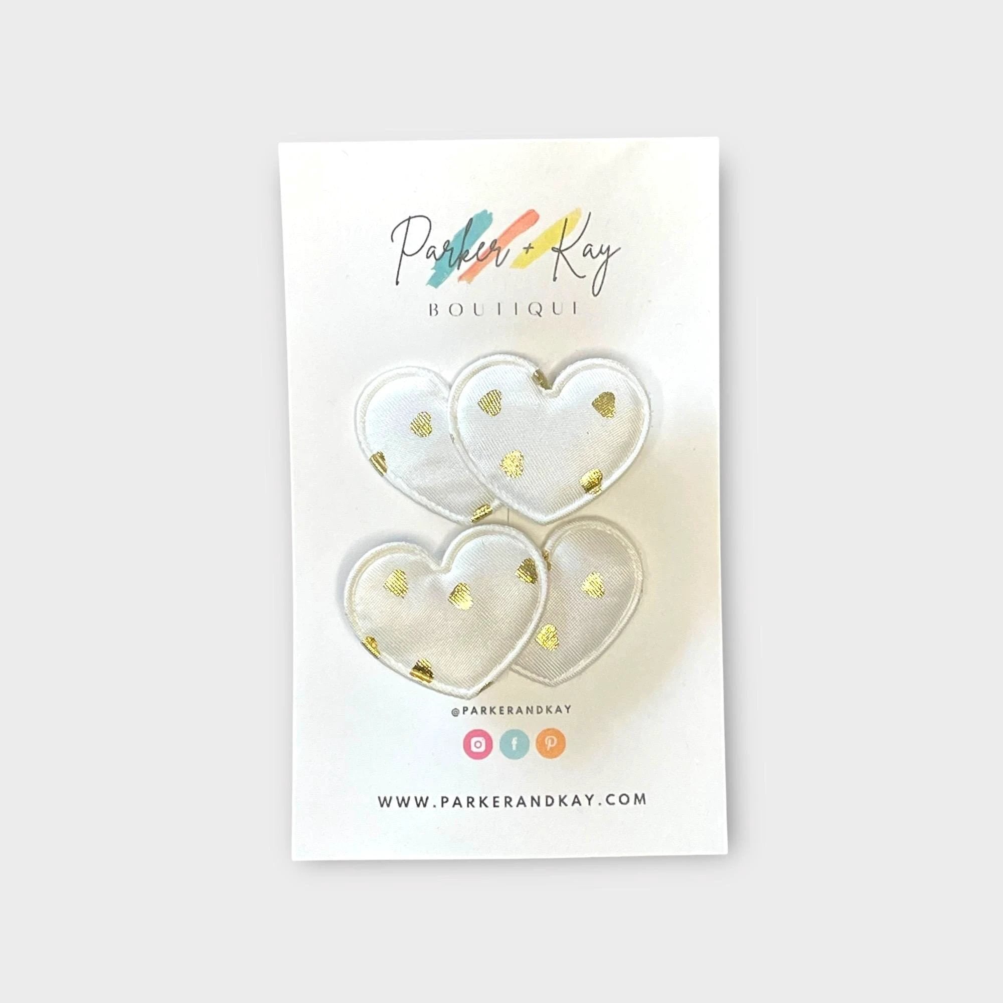 Gold Hearts Hair Clips by Parker + Kay Creative