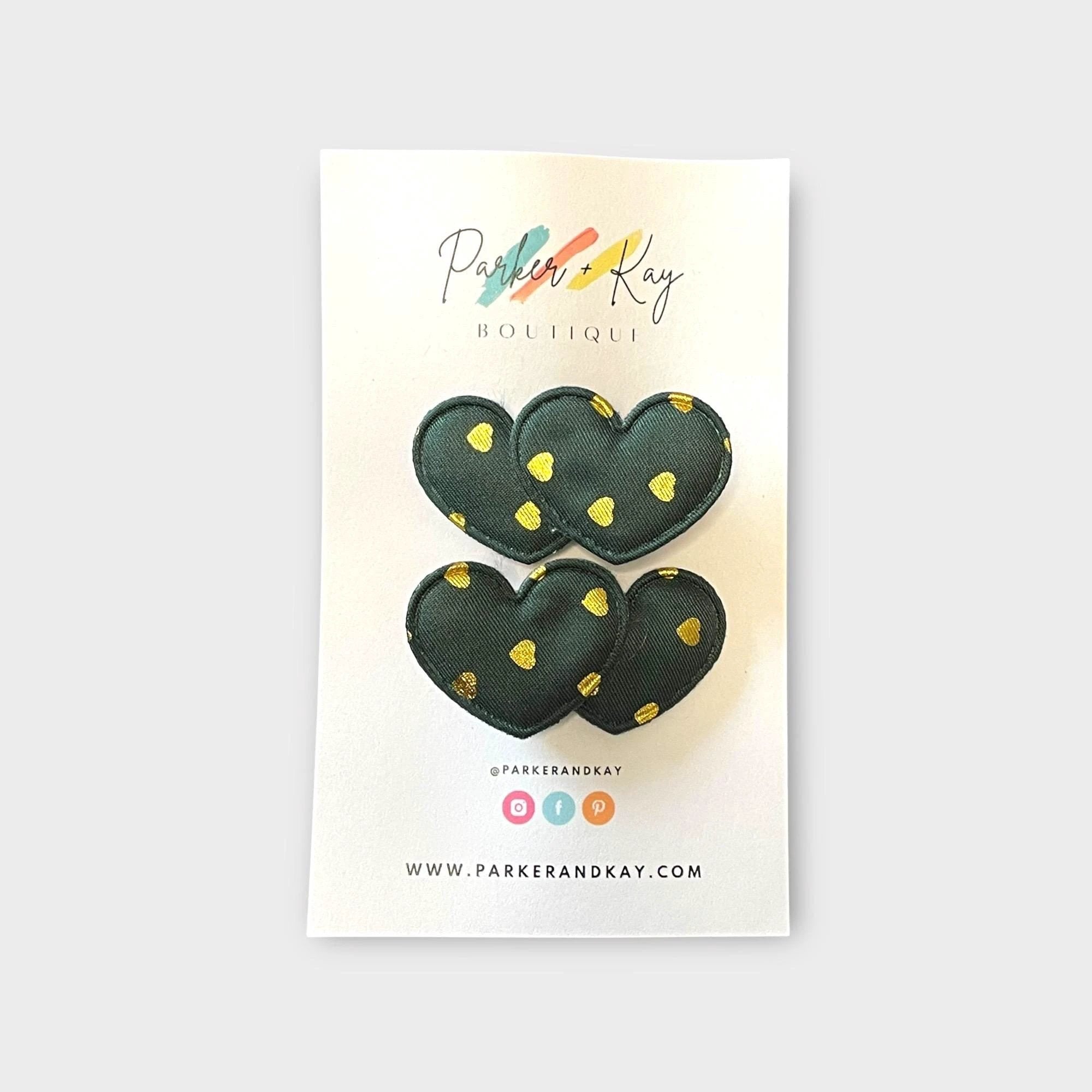 Gold Hearts Hair Clips by Parker + Kay Creative